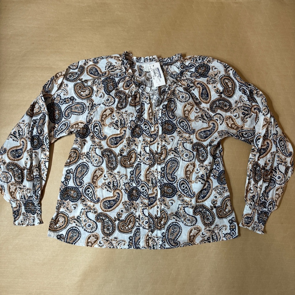 Ivy‎ Blouse in Nutmeg Paisley Ivory
CLEOBELLA sz M